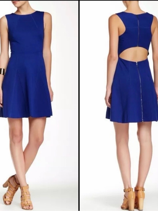 Trina Turk Dresses & Skirts - Trina Turk Royal Blue Open-Back Skater Dress